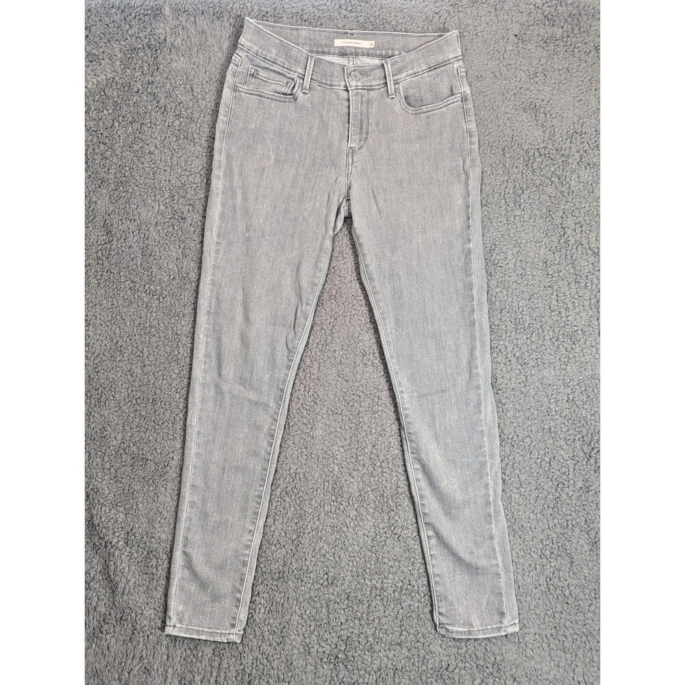 Levis 710 Super Skinny Jeans Womens W28 L30 Gray Stretch Denim Mid Rise